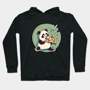 Cartoon Adorable Kawaii Panda Cute Eats Pizza Hoodie